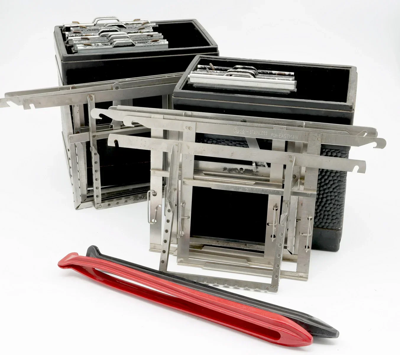 * AS IS * Kodak 4 x 5 Hard Rubber Tanks and Assorted 3/14 x 4 1/4 Development Holders and Film Holders - Image 2