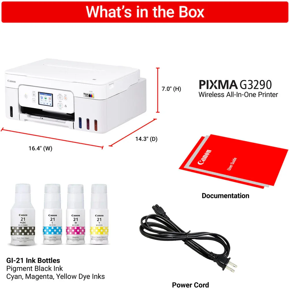 Canon PIXMA G3290 Wireless MegaTank All-in-One Printer - Image 10