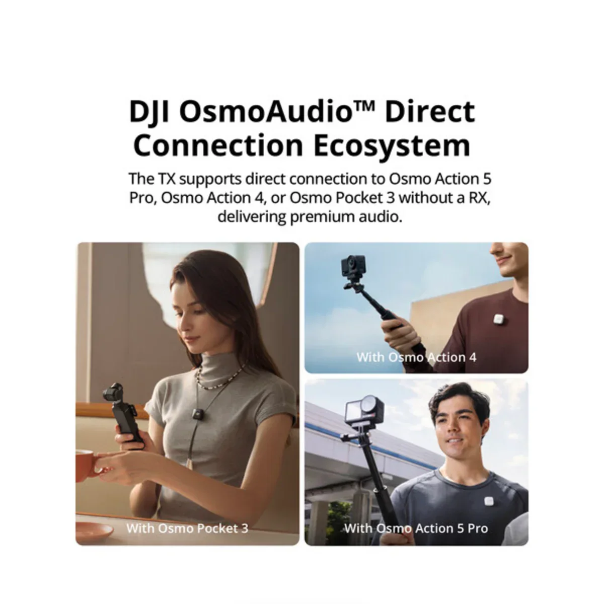 DJI Mic Mini 2-Person Compact Wireless Microphone System for Camera & Smartphone (2.4 GHz) - Image 5