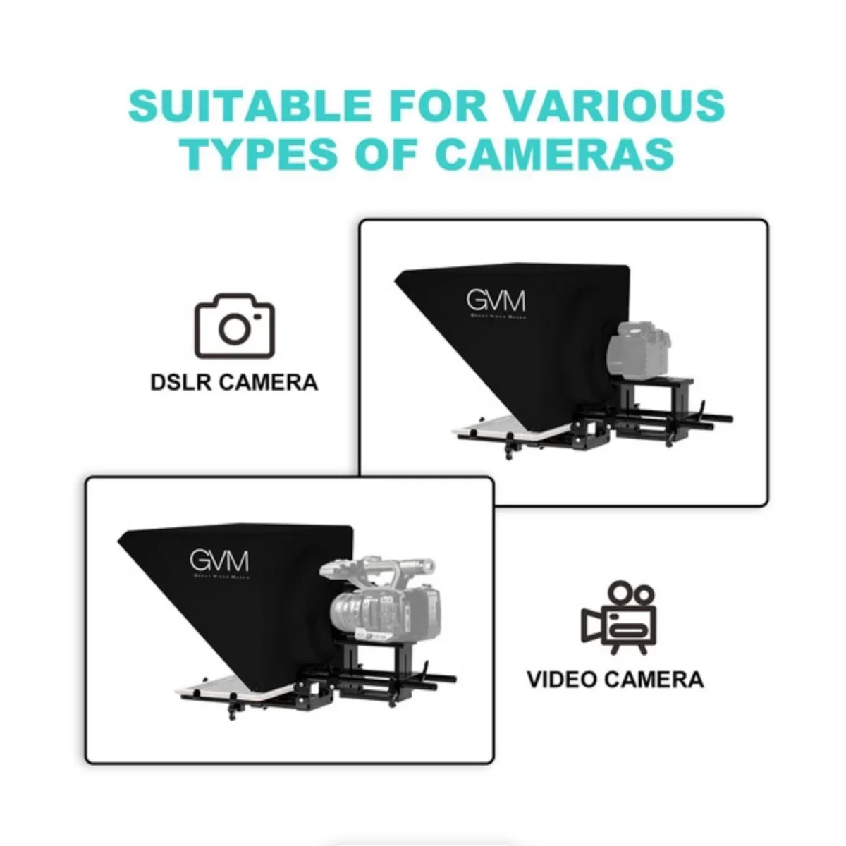 GVM TQ-L Teleprompter for Tablets and Smartphones with Bluetooth Remote & App - Image 3