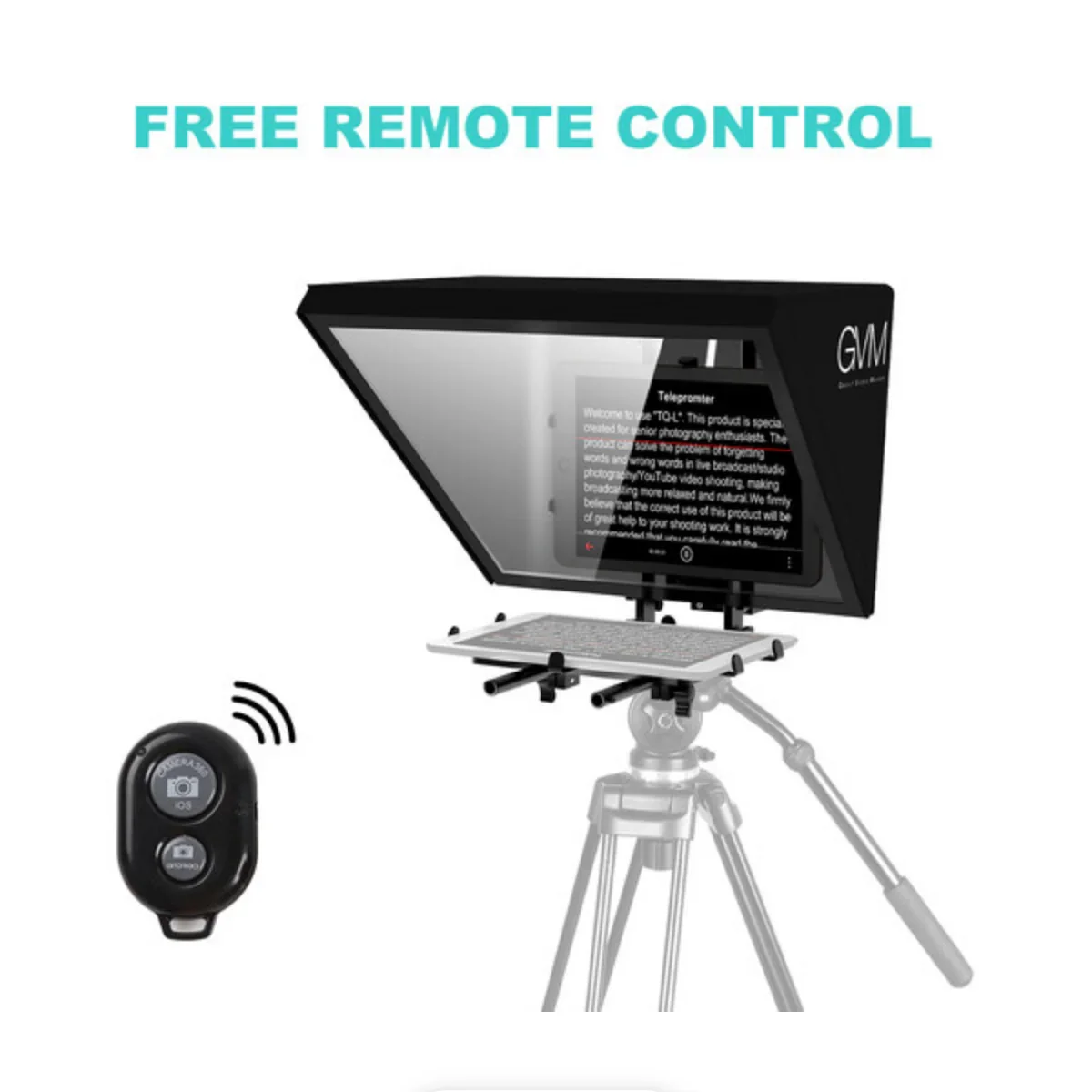GVM TQ-L Teleprompter for Tablets and Smartphones with Bluetooth Remote & App - Image 9