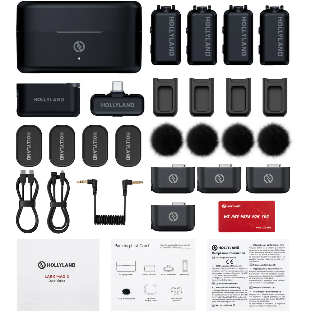 Hollyland LARK MAX 2 Combo 4-Person Wireless Microphone System for Cameras and Mobile Devices (Space Gray, 2.4 GHz) - Image 4