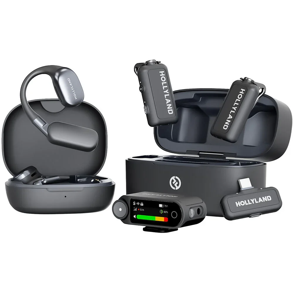 Hollyland LARK MAX 2 Ultimate Combo 2-People Wireless Microphone System for Cameras and Mobile Devices (Space Gray, 2.4 GHz)
