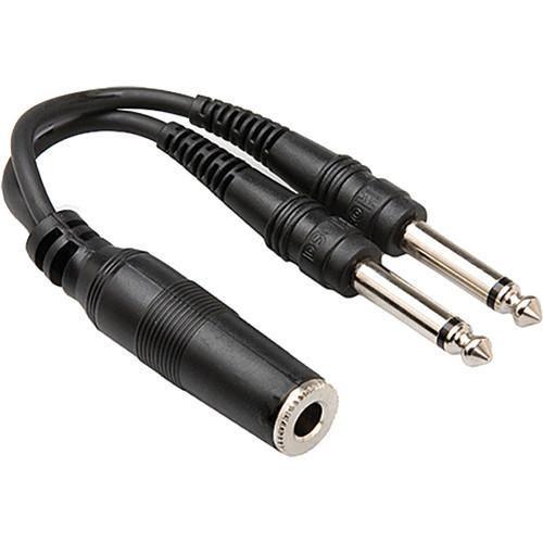 Hosa 1/4'' Female to Dual 1/4'' Male Y-Cable (6'')