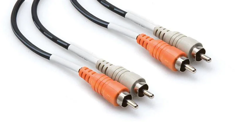 Hosa 2 RCA Male to 2 RCA Male Dual Cable (Nickel Contacts) - 3.3'