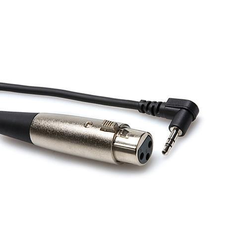 Hosa Angled Stereo 3.5mm Mini to 3-Pin XLR Female Microphone Cable - 1'