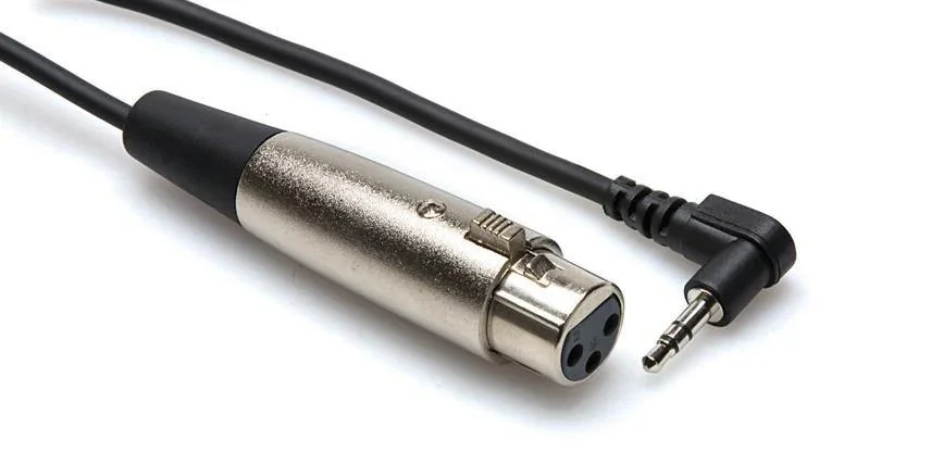 Hosa Angled Stereo 3.5mm Mini to 3-Pin XLR Female Microphone Cable - 5'