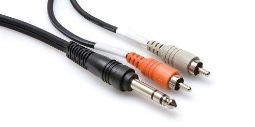 Hosa Stereo 1/4'' Male to 2 RCA Male Y-Cable (6.5')