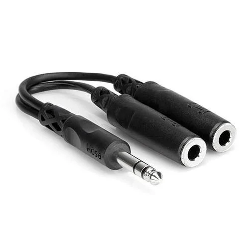 Hosa Stereo 1/4'' Male to Two Stereo 1/4'' Female Y-Cable - 6''