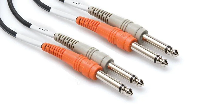Hosa Two 1/4'' Phone Male to Two 1/4'' Phone Male Unbalanced Cable (Molded Plugs) - 3.3'