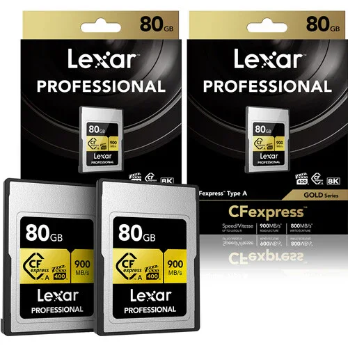 Lexar Professional CFexpress Type A Memory Card (GOLD Series) - 80GB (2-Pack)