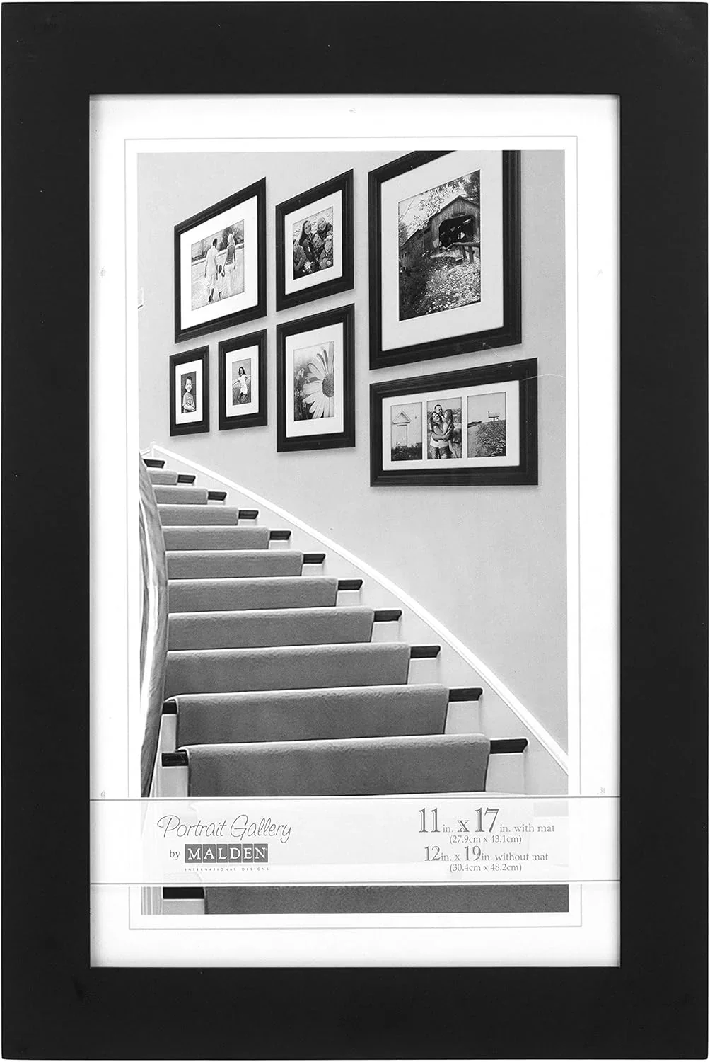 Malden 12x19 / 11x17 Manhattan Gallery Matted Frame (Black)
