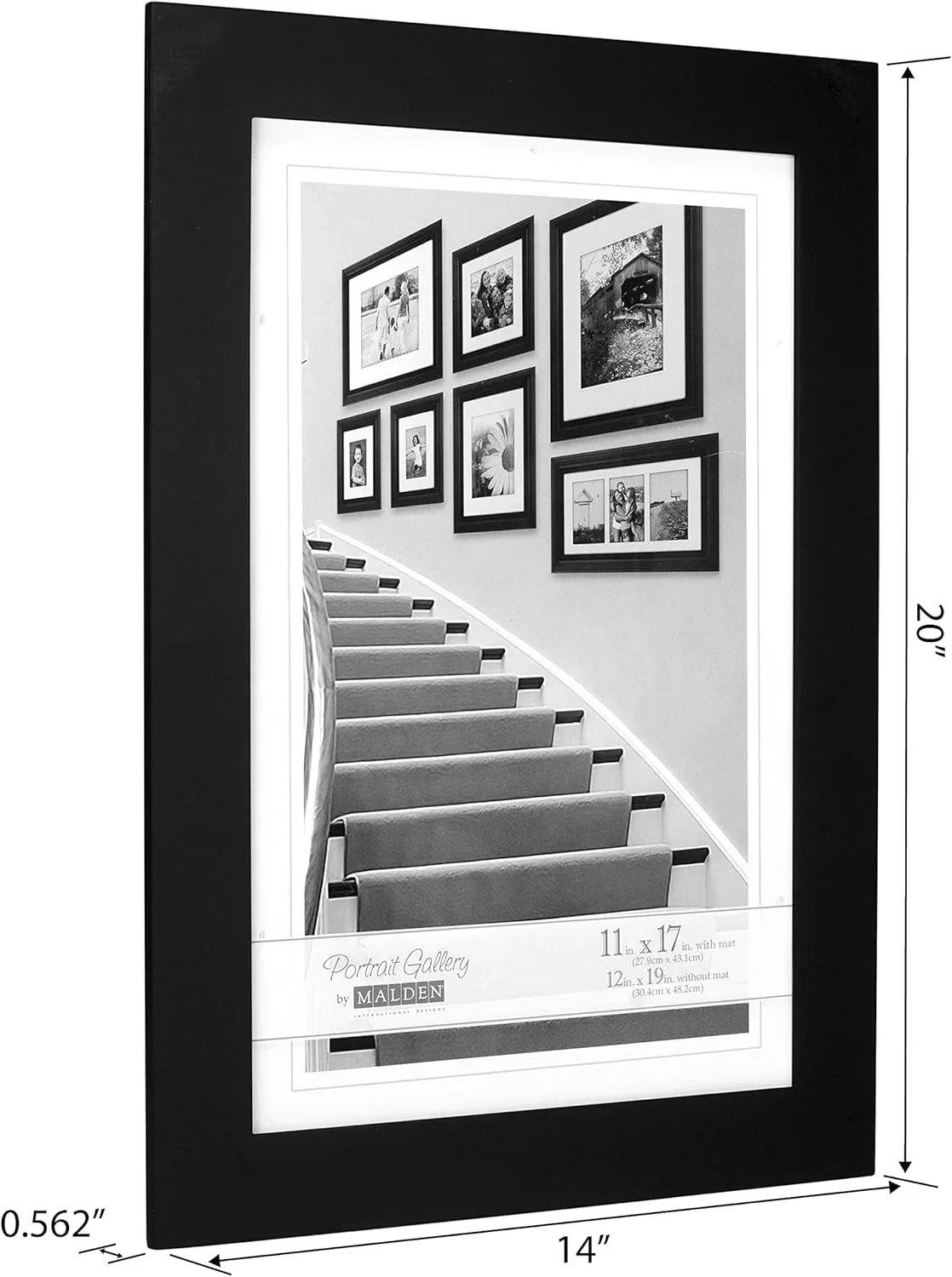 Malden 12x19 / 11x17 Manhattan Gallery Matted Frame (Black) - Image 4