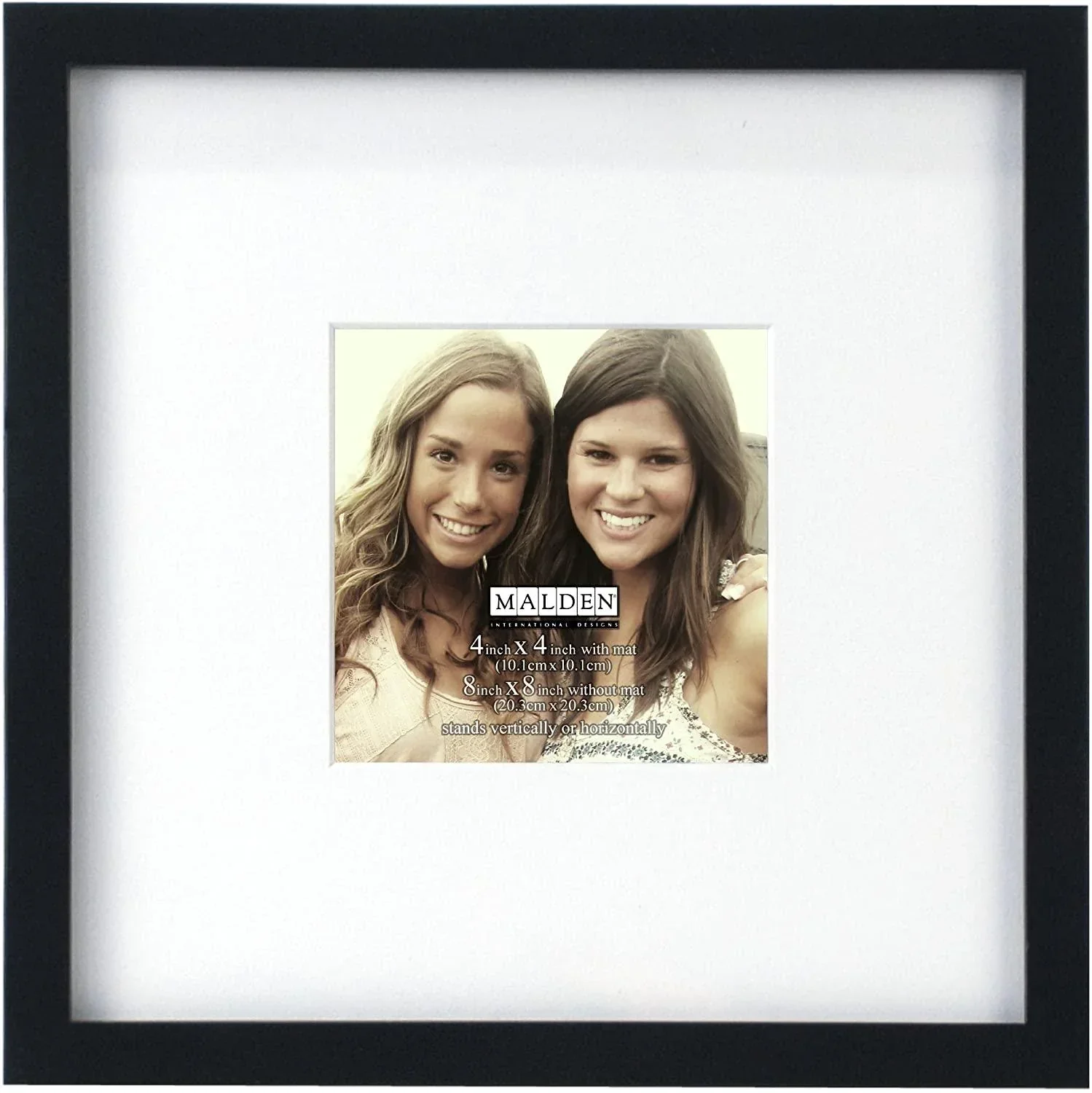 Malden 4x4/8x8 Smart Matted Picture Frame - Black