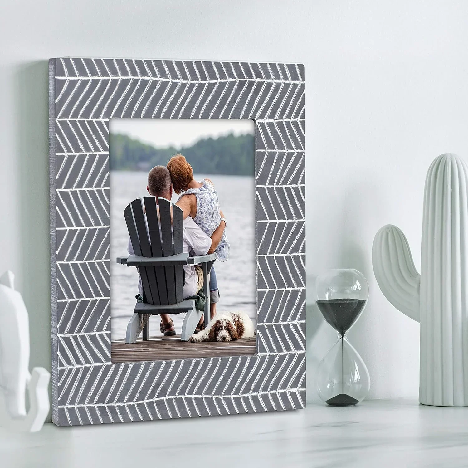 Malden Chevron - Gray & White 5X7 Frame - Image 3