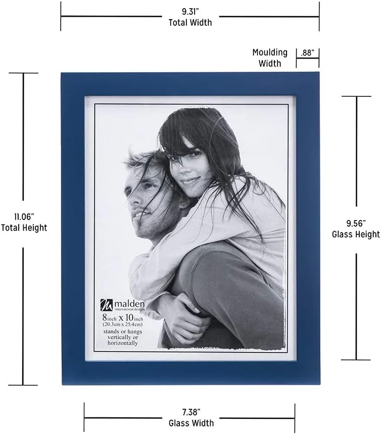 Malden Linear Wood 8x10 Blue Picture Frame - Image 4