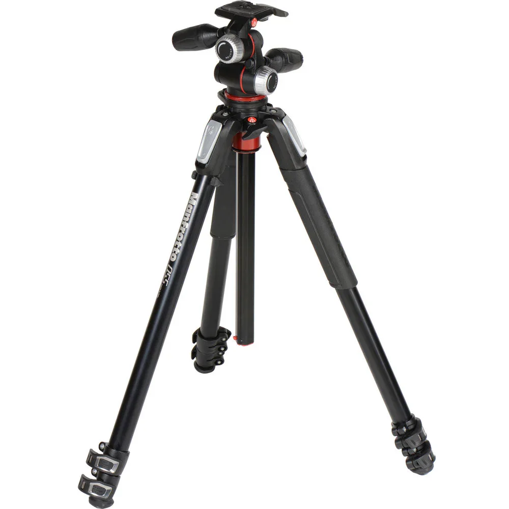Manfrotto MT055XPRO3-3W Aluminum Tripod with 3-Way Pan/Tilt Head - Image 3