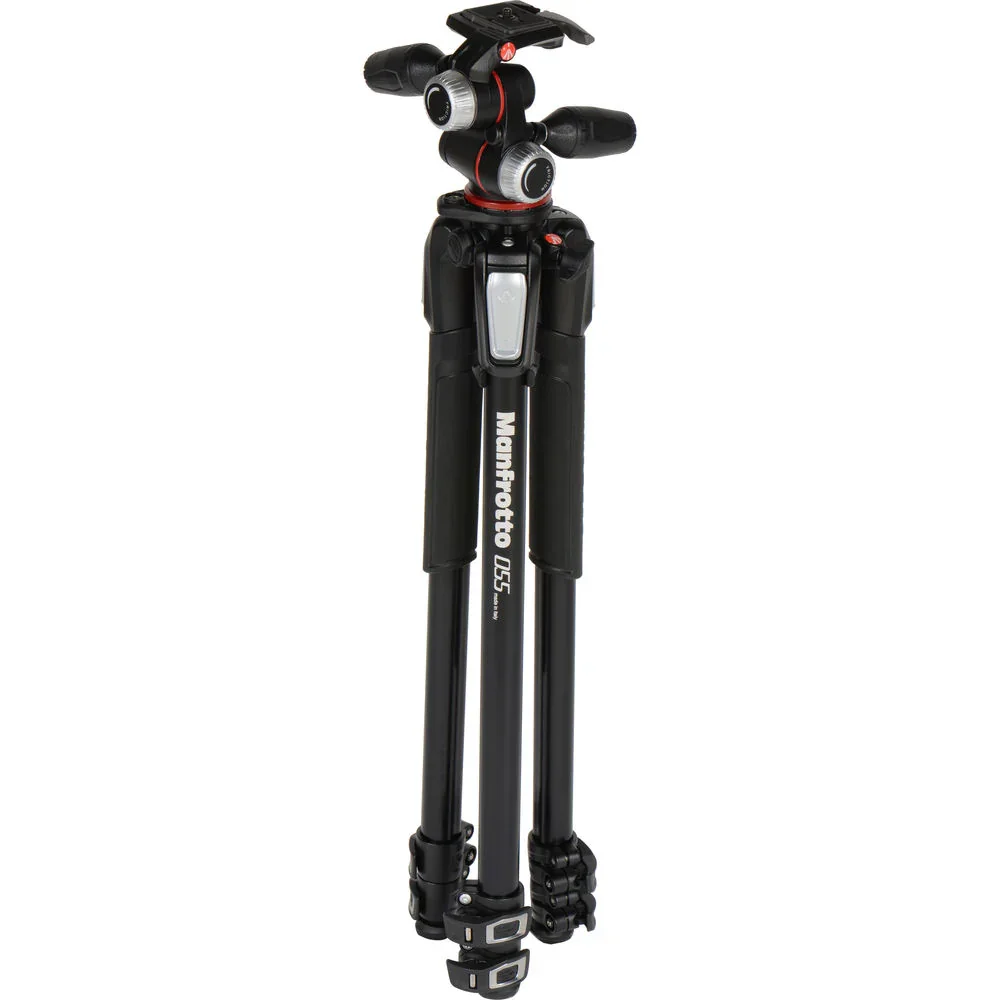 Manfrotto MT055XPRO3-3W Aluminum Tripod with 3-Way Pan/Tilt Head - Image 4
