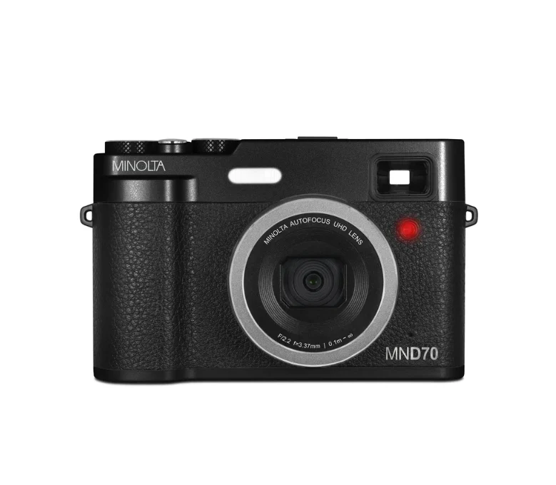 Minolta MND70 Retro 48MP Wi-Fi 5K UHD Dual Lens Digital Camera (Black)