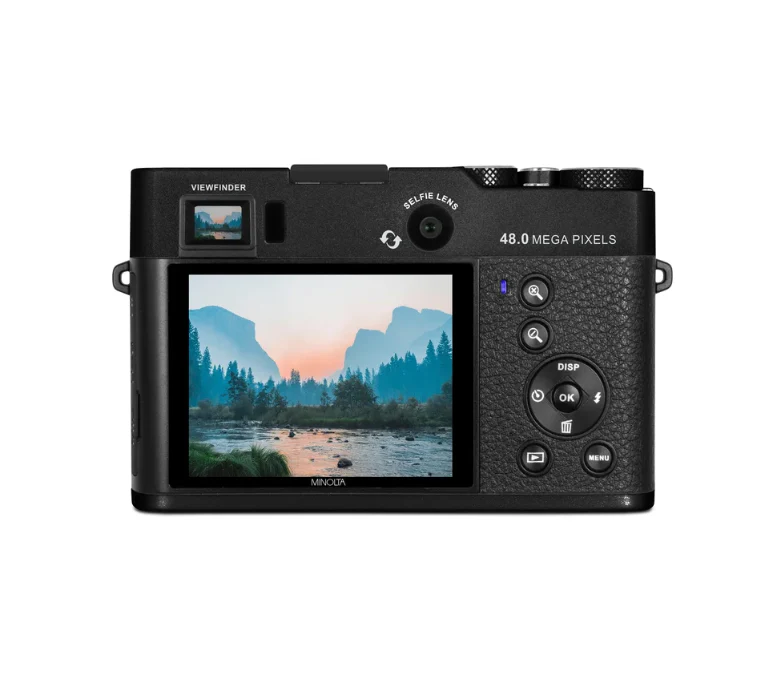 Minolta MND70 Retro 48MP Wi-Fi 5K UHD Dual Lens Digital Camera (Black) - Image 2