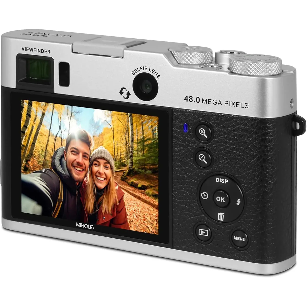 Minolta MND70 Retro 48MP Wi-Fi 5K Ultra HD Dual Lens Digital Camera (Silver/Black) - Image 5