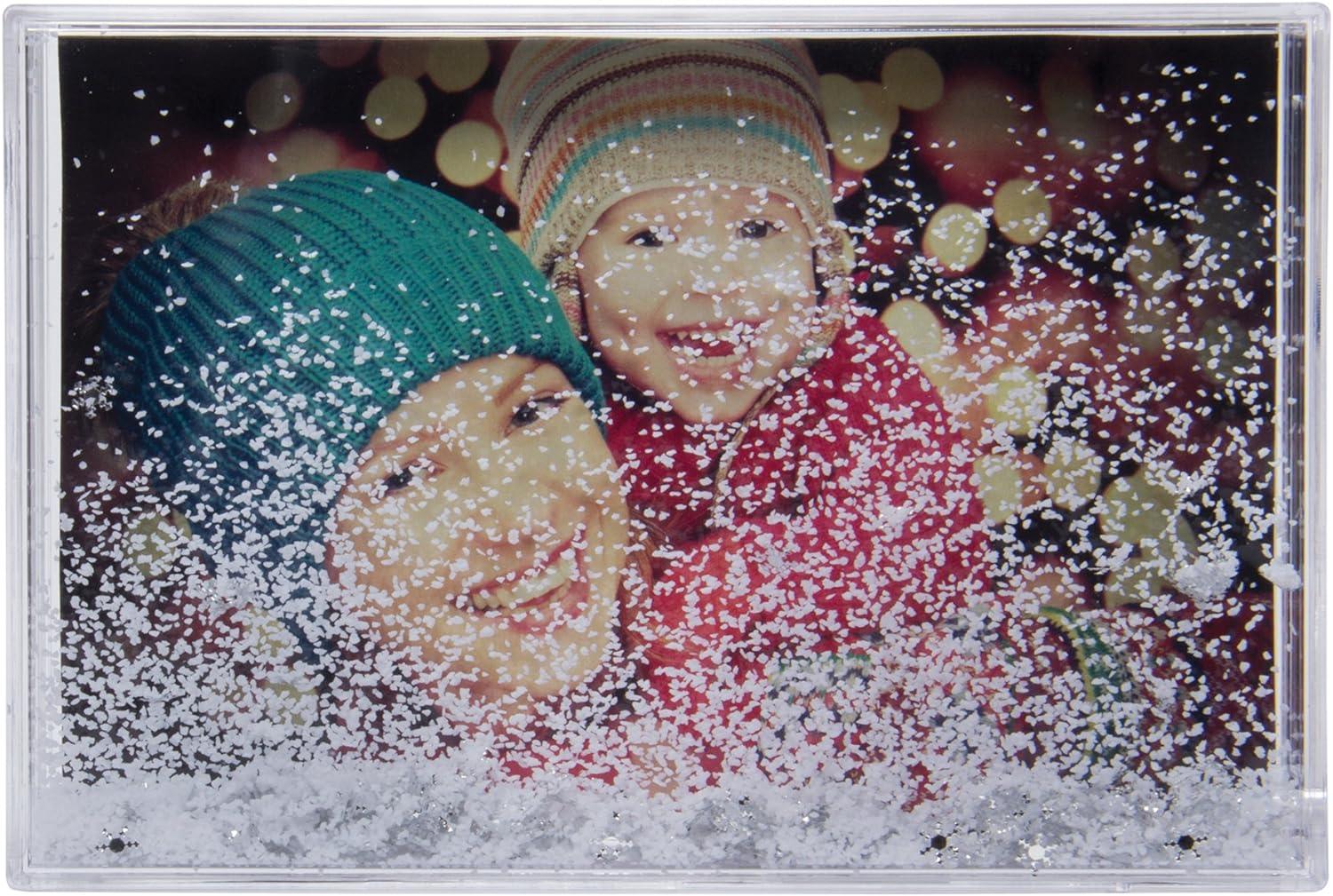 Neil Photo Snowflake Picture Frame 4X6 Snow globe style Floating Clear Plastic - Image 5