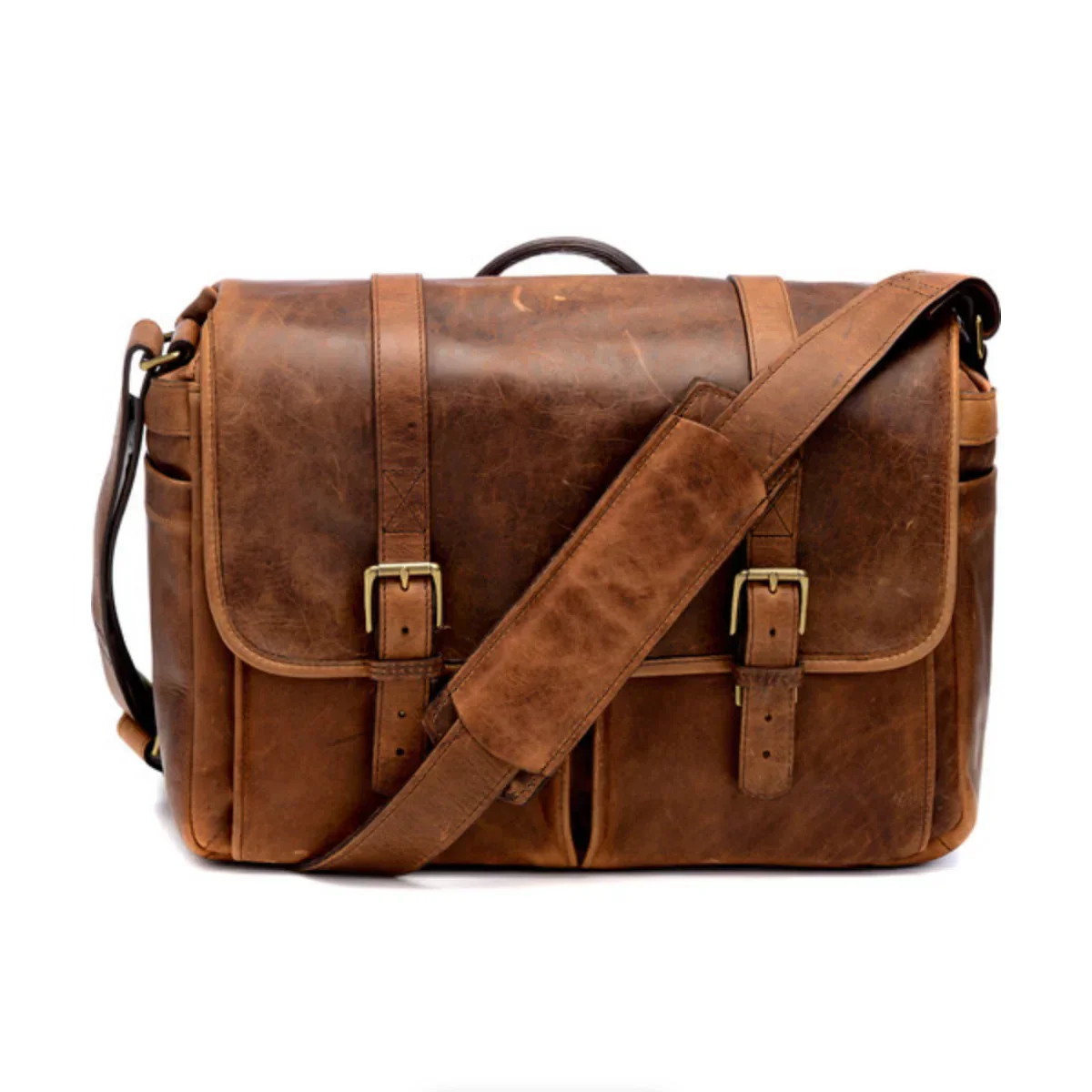 ONA Brixton Leather Camera/Laptop Messenger Bag (Antique Cognac)