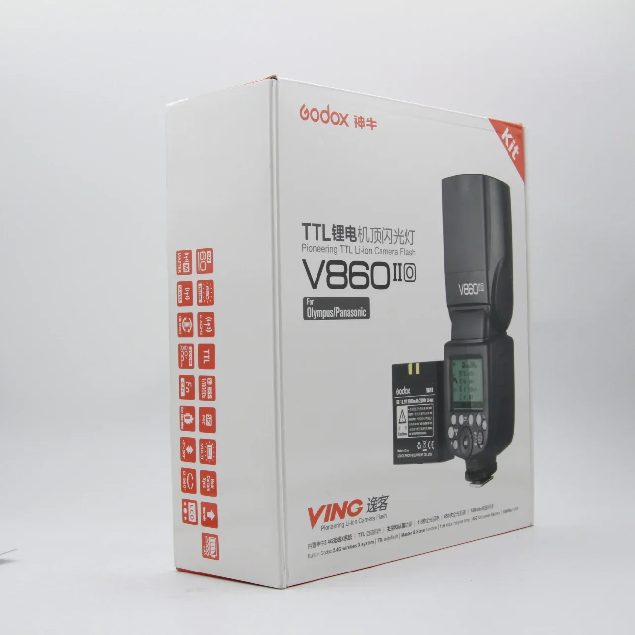 * OPEN BOX EXCELLENT * Godox VING V860IIO TTL Li-Ion Flash Kit for Olympus/Panasonic Cameras - Image 10