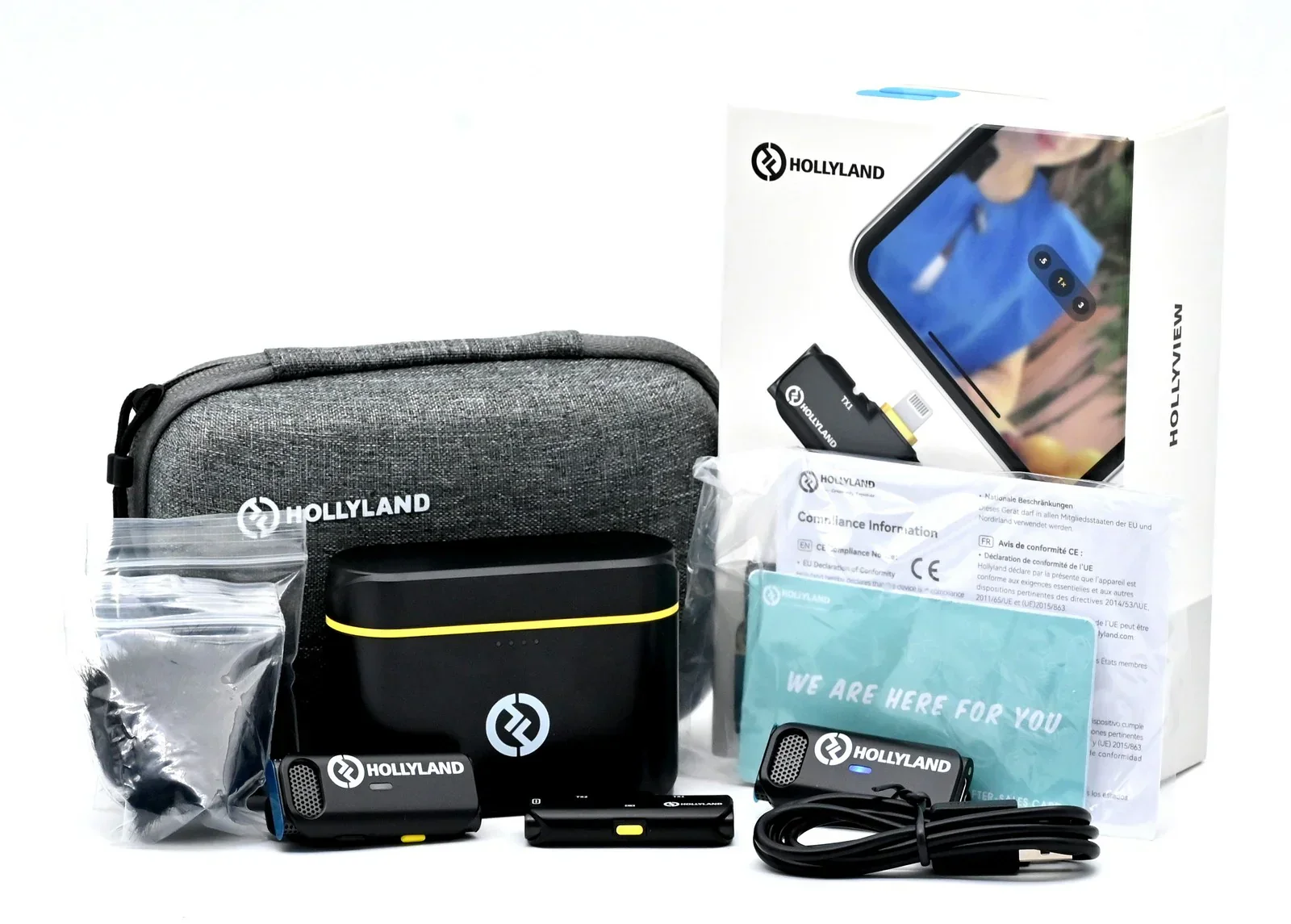 * OPEN BOX EXCELLENT * Hollyland LARK C1 DUO 2-Person Wireless Microphone System with Lightning Connector for iOS Devices (Black, 2.4 GHz)