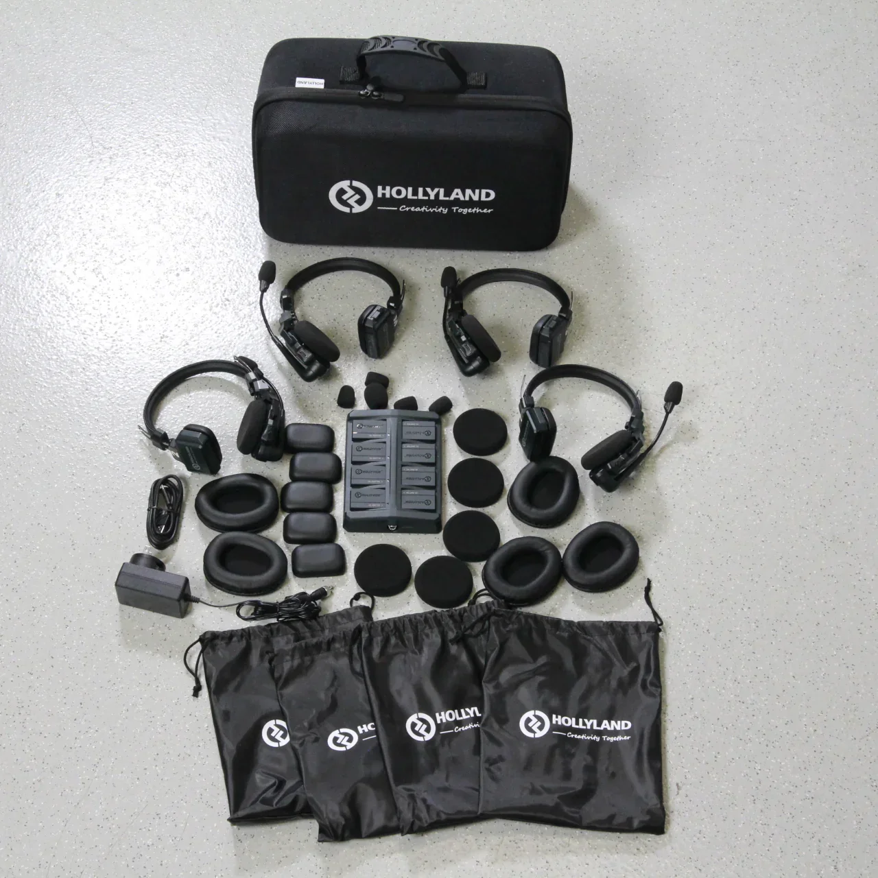 * OPEN BOX EXCELLENT * Hollyland Solidcom C1 Pro-4S Full-Duplex Wireless Intercom System with 4 Headsets (1.9 GHz)