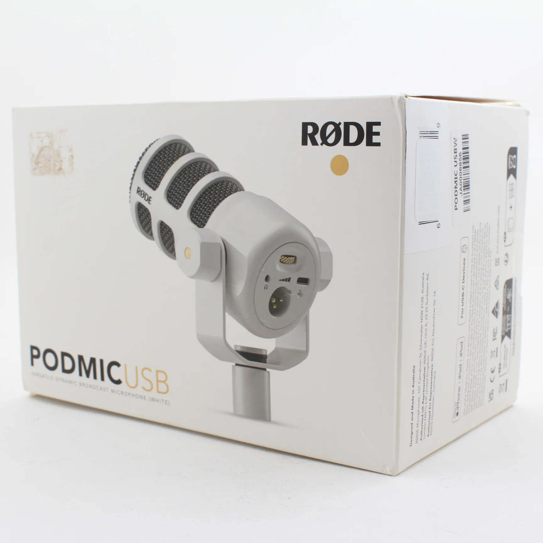 * OPEN BOX EXCELLENT * RODE PodMic USB and XLR Dynamic Broadcast Microphone (White) - Image 8