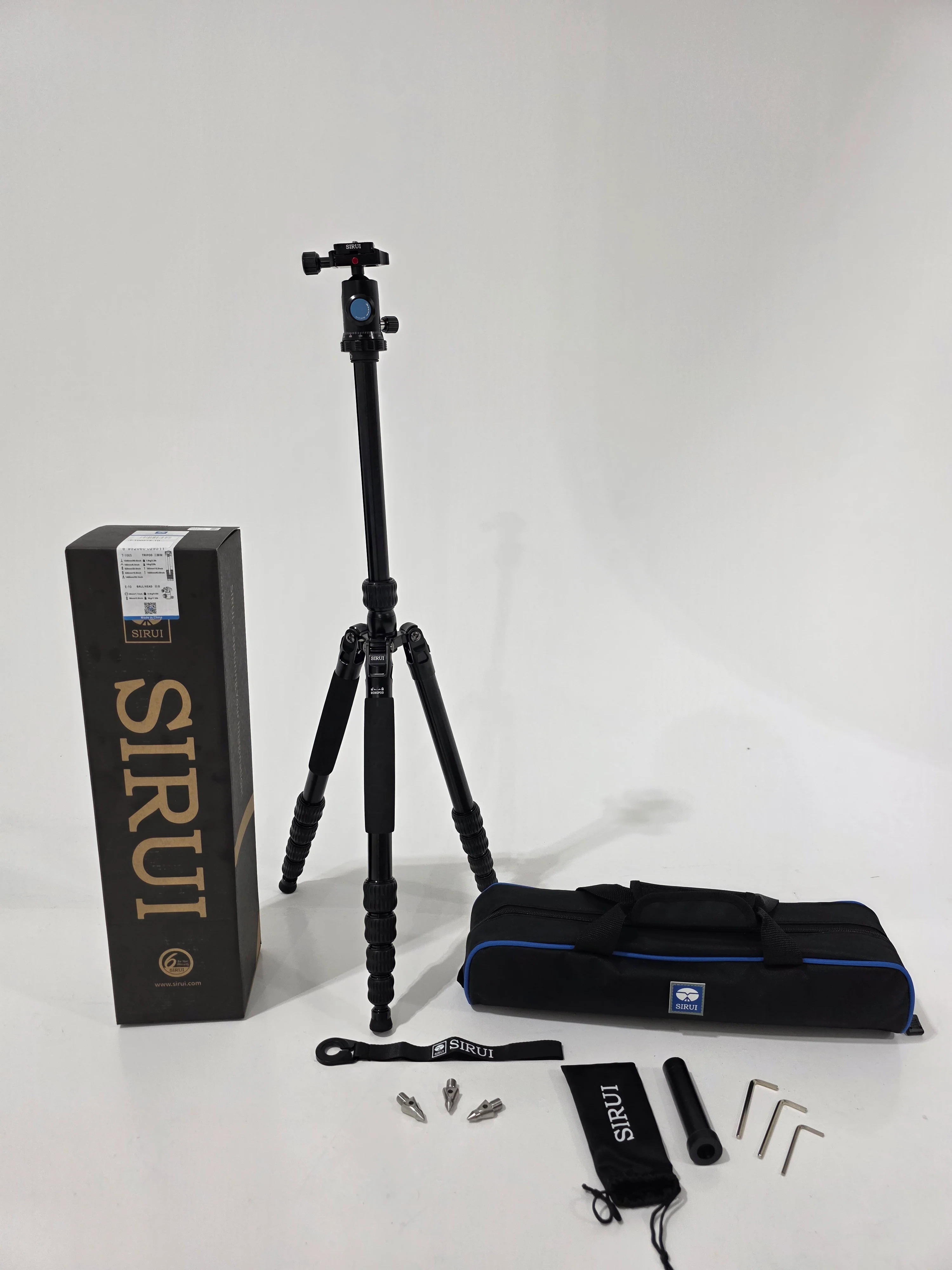 * OPEN BOX EXCELLENT * Sirui T-1005 Aluminum Travel Tripod with E-10 Ball Head - Image 3