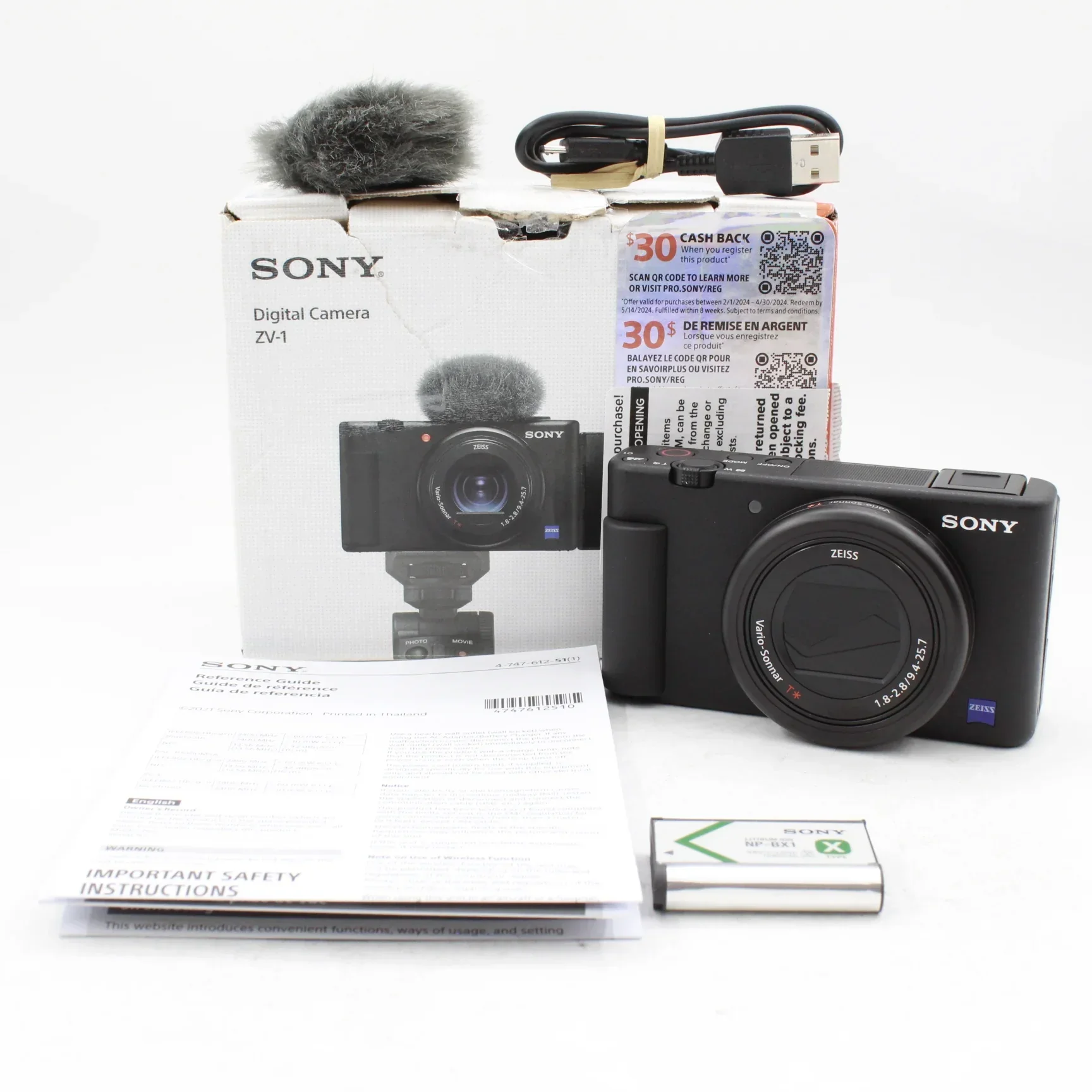 * OPEN BOX EXCELLENT * Sony ZV-1 Digital Camera (Black)