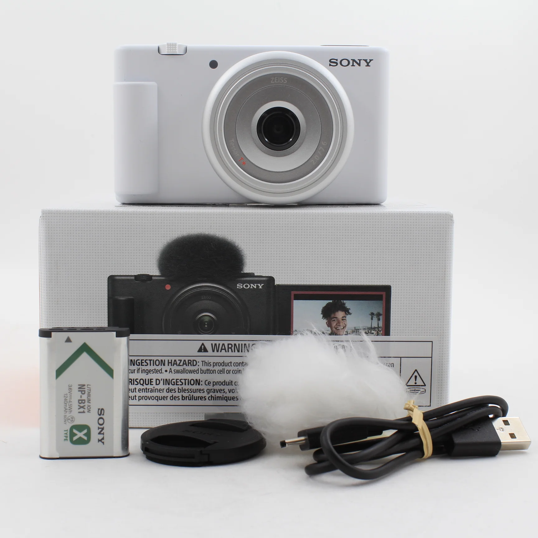 * OPEN BOX EXCELLENT * Sony ZV-1F Vlogging Camera (White)