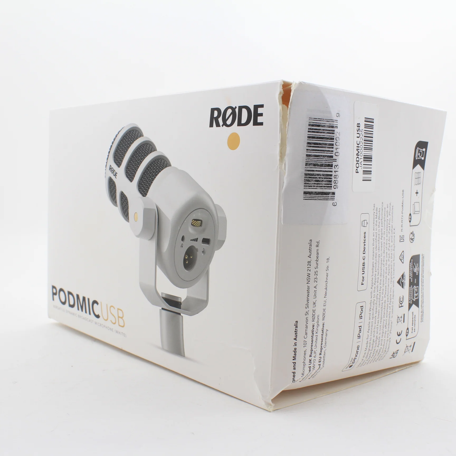 * OPEN BOX FAIR * RODE PodMic USB and XLR Dynamic Broadcast Microphone (White) - Image 8