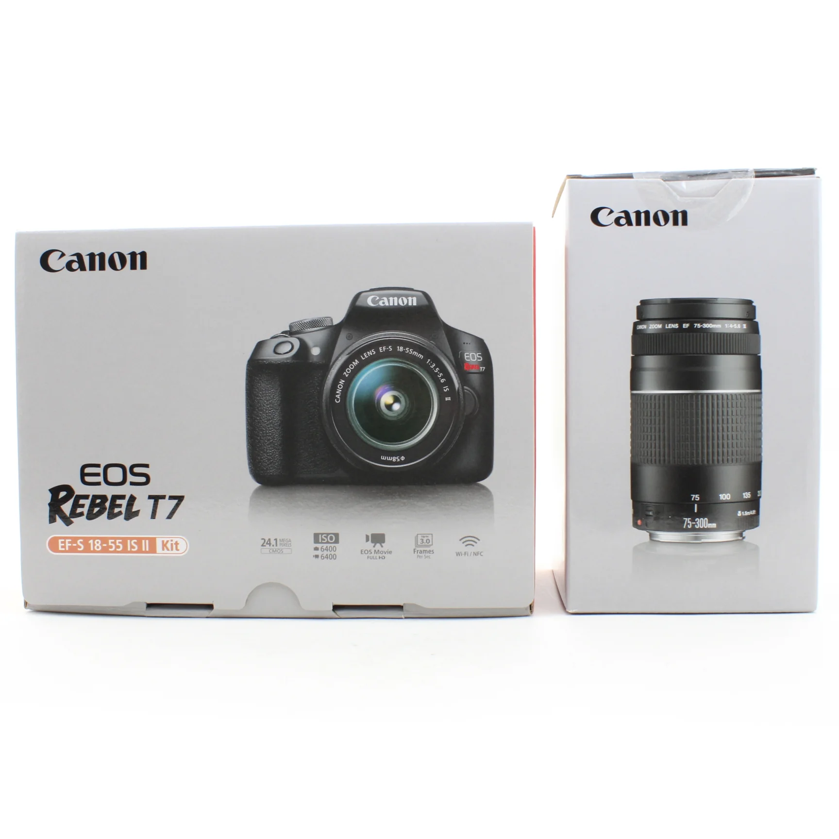 * OPEN BOX GOOD * Canon EOS Rebel T7 DSLR Camera with 18-55mm and 75-300mm Lenses - Image 3