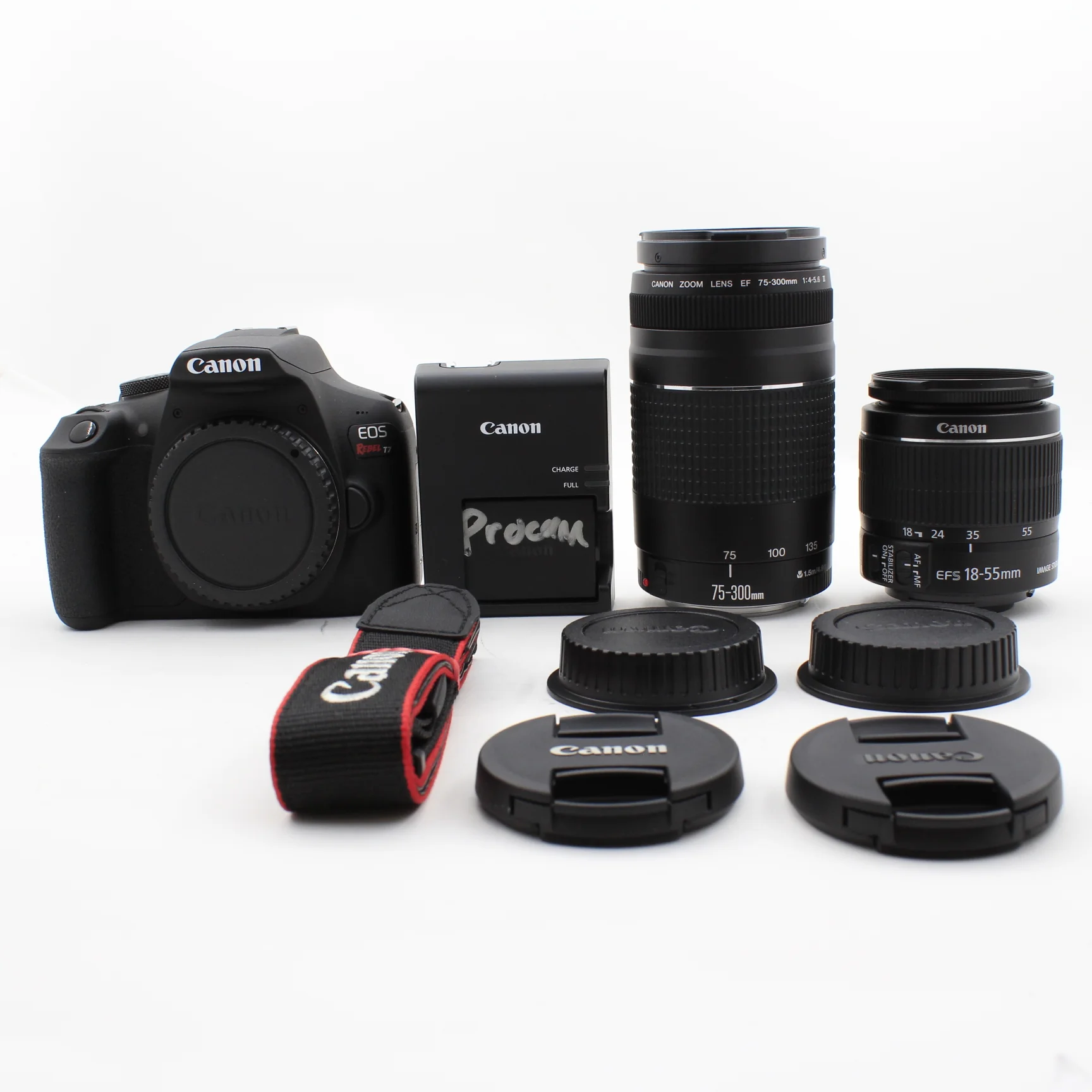 * OPEN BOX GOOD * Canon EOS Rebel T7 DSLR Camera with 18-55mm and 75-300mm Lenses - Image 4