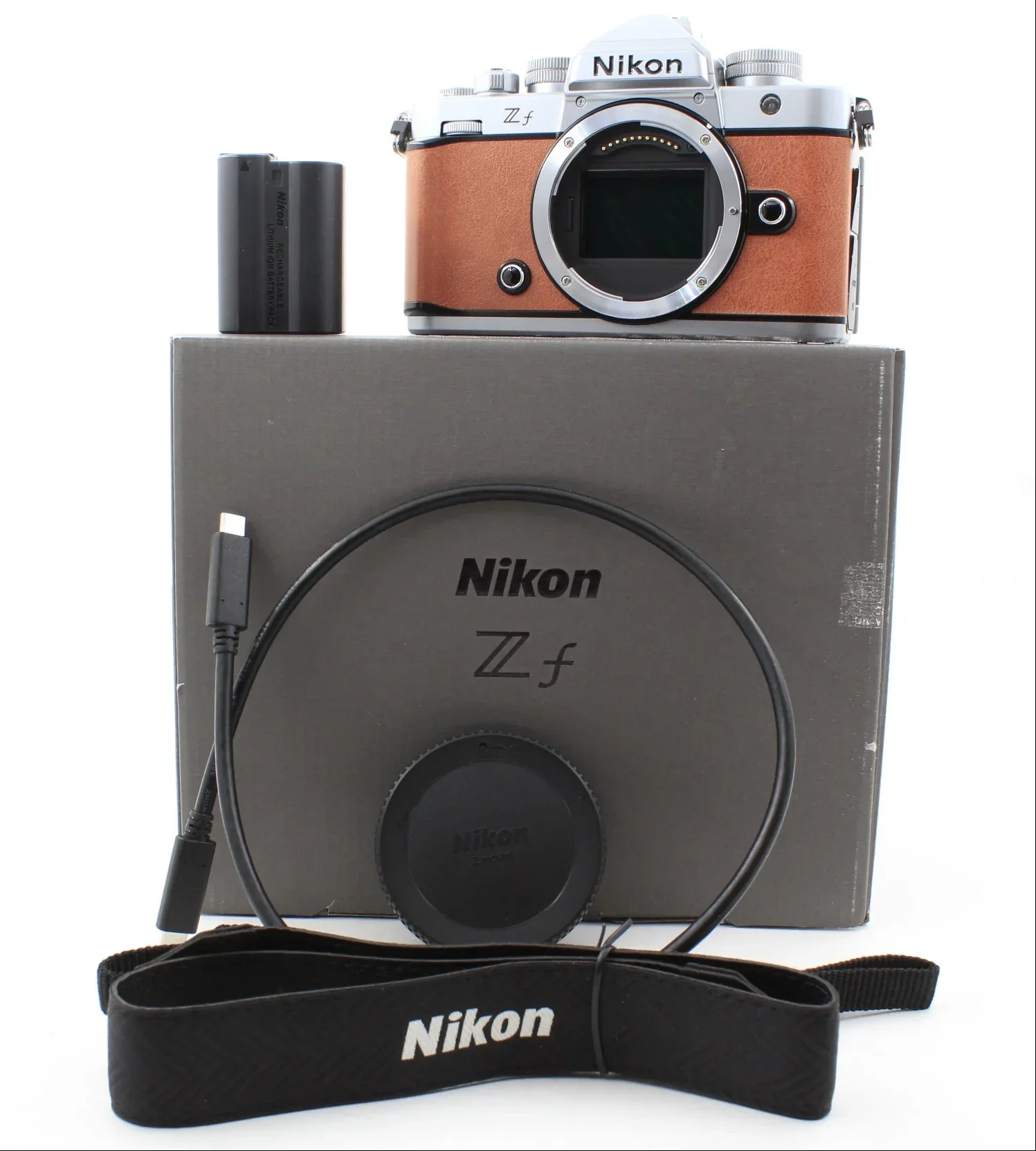 * OPEN BOX GOOD * Nikon Zf Mirrorless Camera (Silver & Cognac Brown)