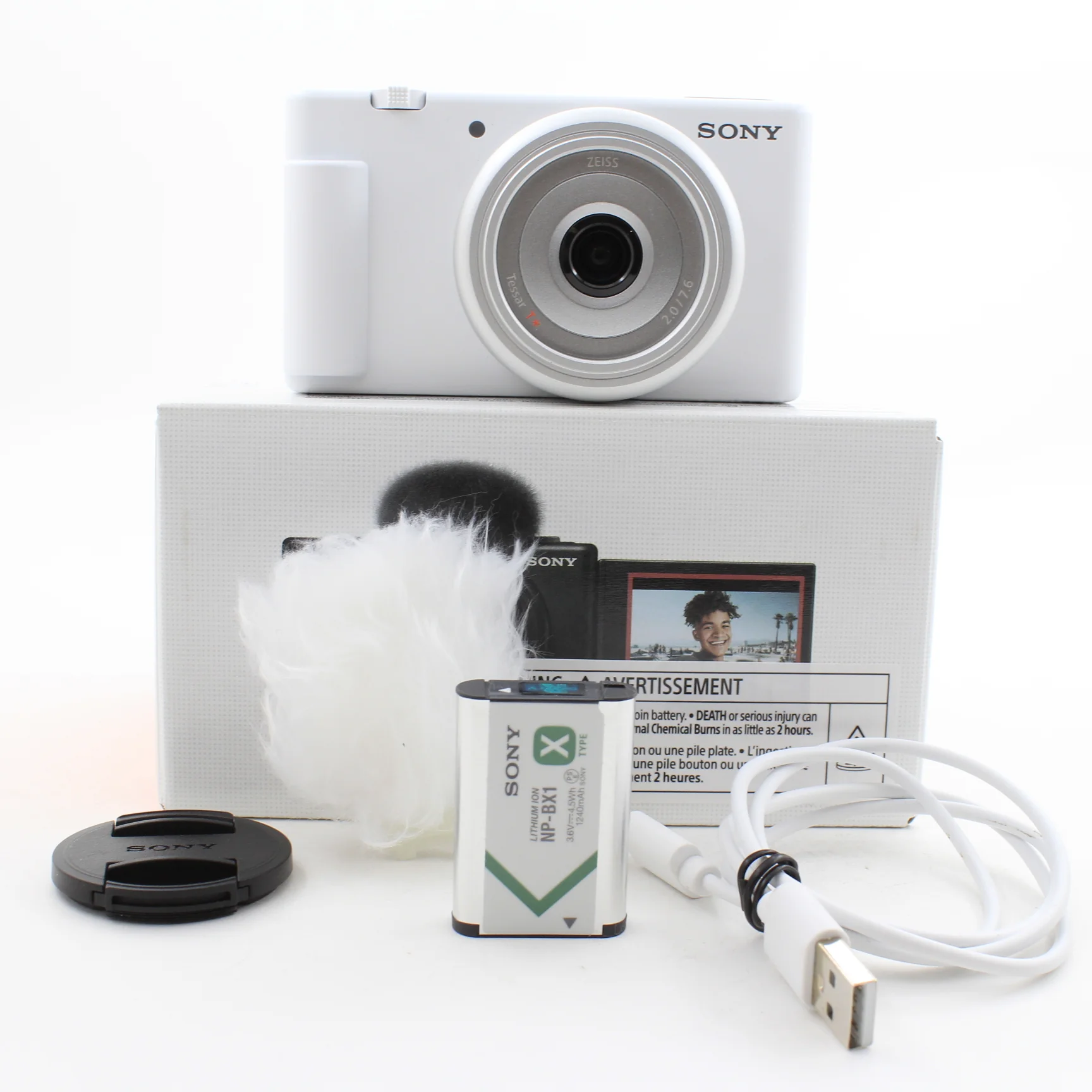 * OPEN BOX GOOD * Sony ZV-1F Vlogging Camera (White)
