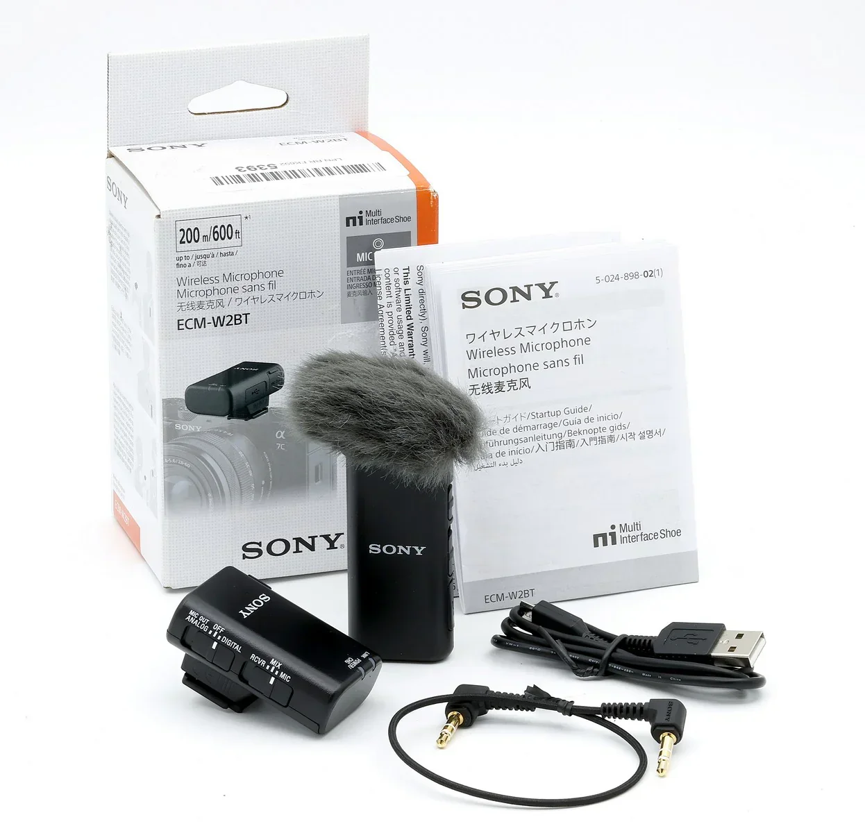 * OPEN BOX GOOD * Sony ECM-W2BT Camera-Mount Digital Bluetooth Wireless Microphone System for Sony Cameras