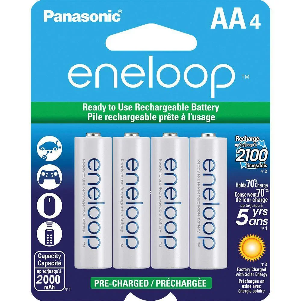 Panasonic Eneloop AA NiMH Batteries 4-Pack (2000mAh)