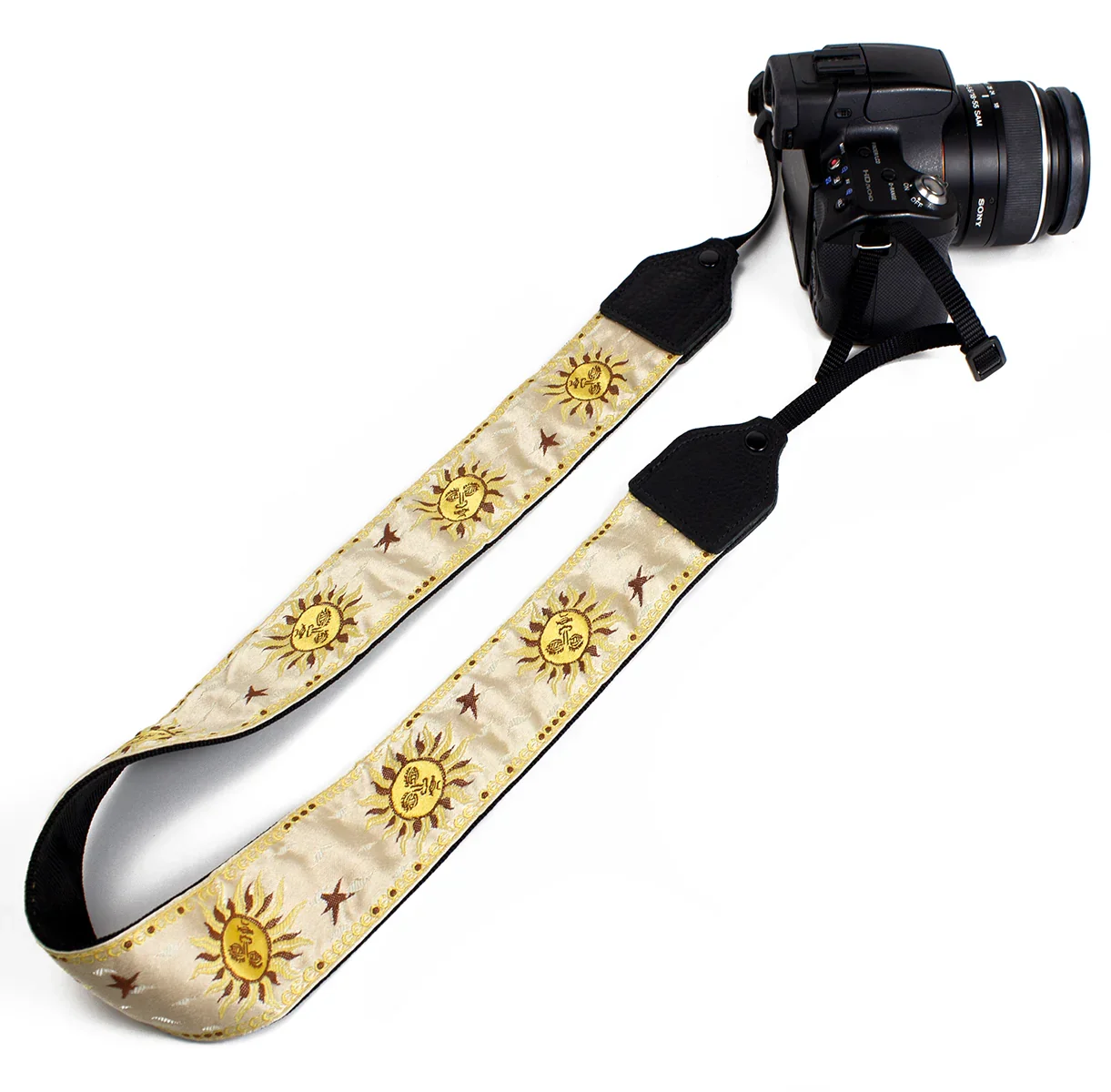 Perri's Leathers Ltd. 2" Jacquard Camera Strap (Gold Suns)