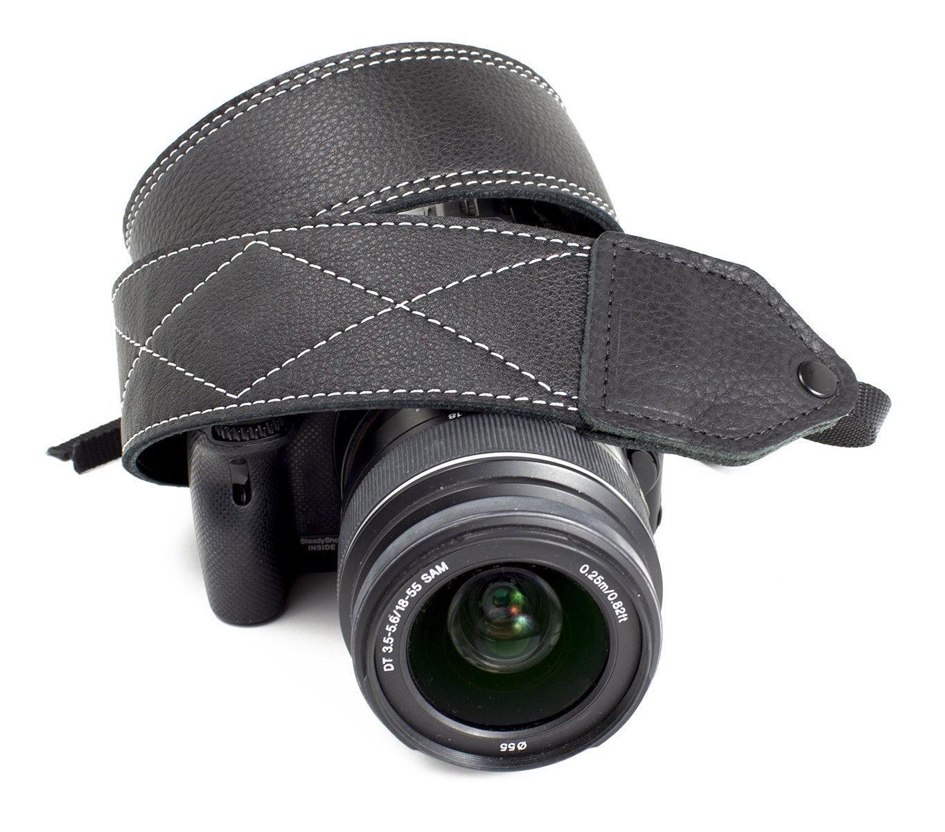 Perri's Leathers Ltd. 2" Leather Strap with XX Stitch (Black)