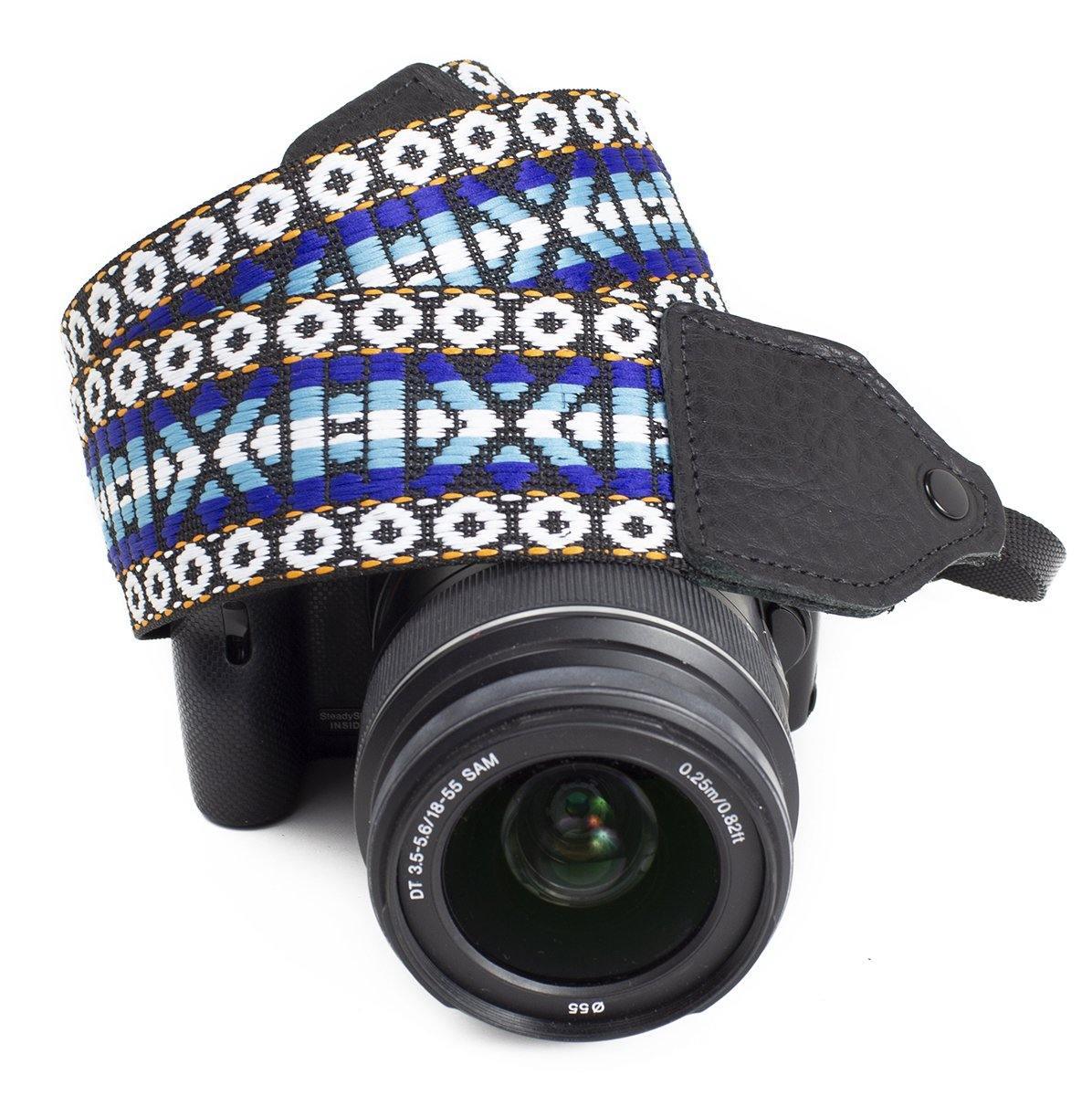 Perri's Leathers Ltd. 2" Nylon Camera Strap (Retro Hootenanny Blue/White)