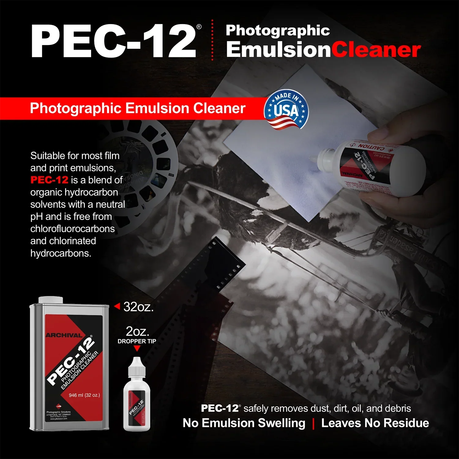 Photographic Solutions PEC-12 Archival Film & Print Photographic Emulsion Cleaner(2 oz Bottle) - Image 2