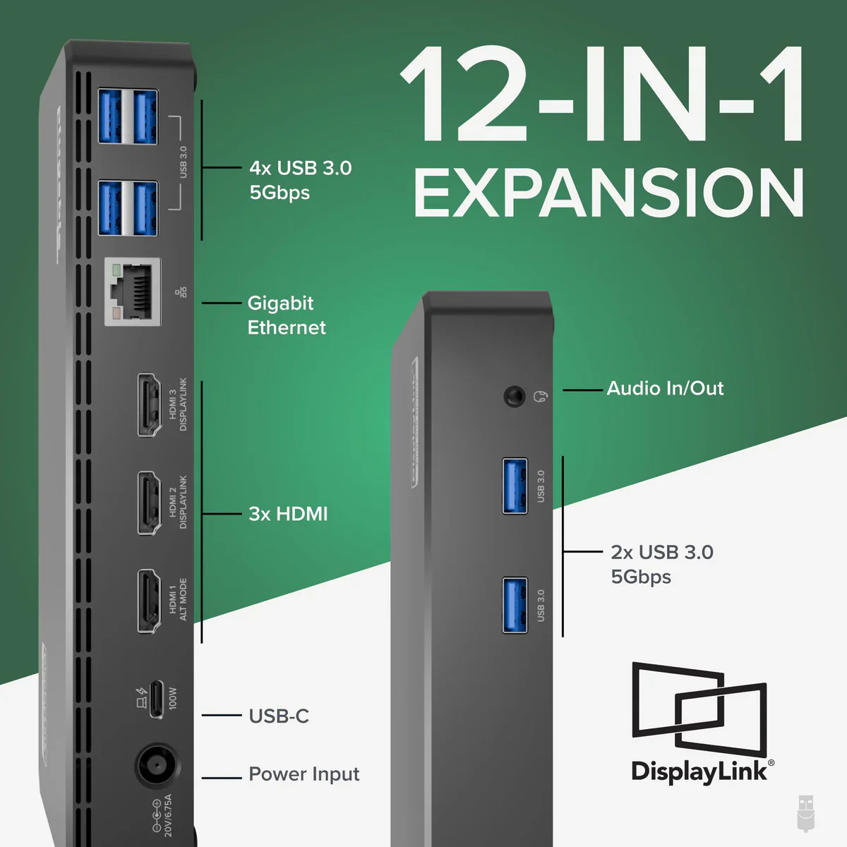 Plugable USB-C Triple Display Docking Station w/ 100W PD Laptop Charging & 3 x HDMI - Image 4