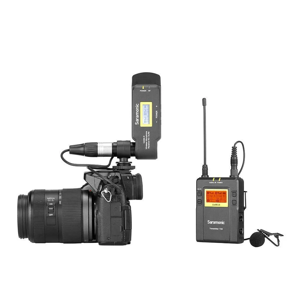 Saramonic UwMic9 TX9+RX-XLR9 UHF Wireless Lavalier Mic System with Plug-On Receiver - Image 4