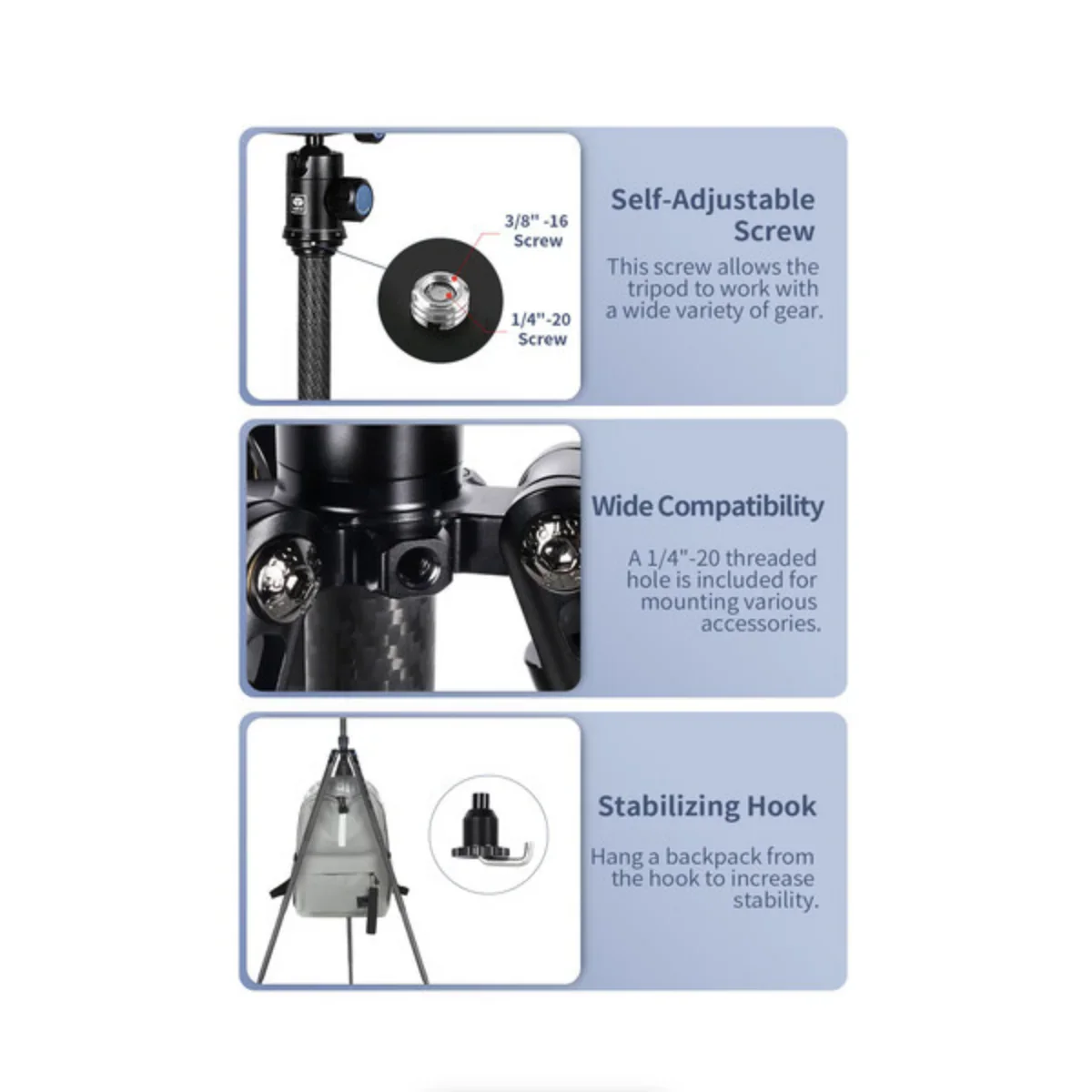 Sirui AT-125+B-00K Carbon Fiber Traveler Tripod with B-00K Ball Head - Image 4