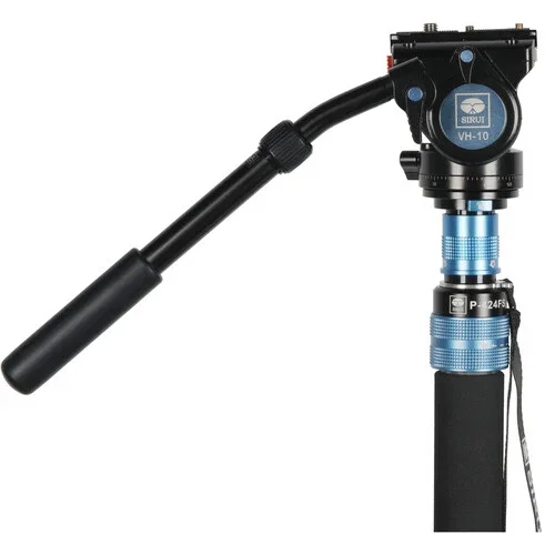 Sirui P-424FS 4-Section Carbon Fiber Monopod with VH-10 Video Head - Image 2