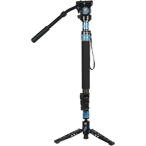 Sirui P-424FS 4-Section Carbon Fiber Monopod with VH-10 Video Head - Image 3